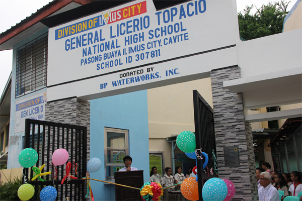BP Waterworks inaugurates General Topacio National High School gate